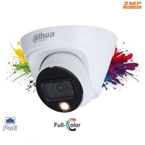 Dahua Caméra Surveillance Dome IP POE - 2MP - Color vu - full color