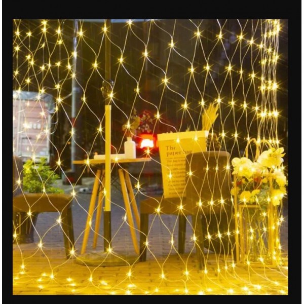 FILET LUMINEUX À 240 LED 3M*3M 220V LUMIÈRE JAUNE
