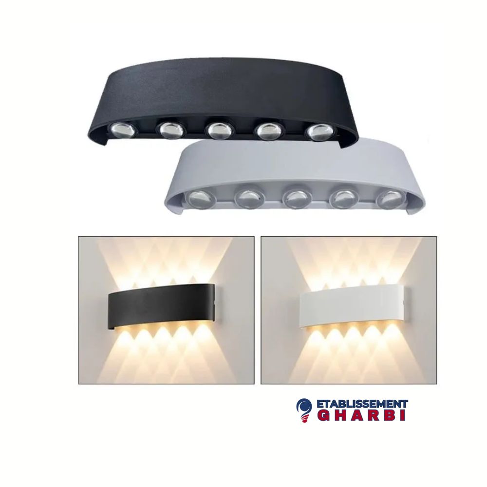 Applique LED murale métallique – 4 Faisceaux