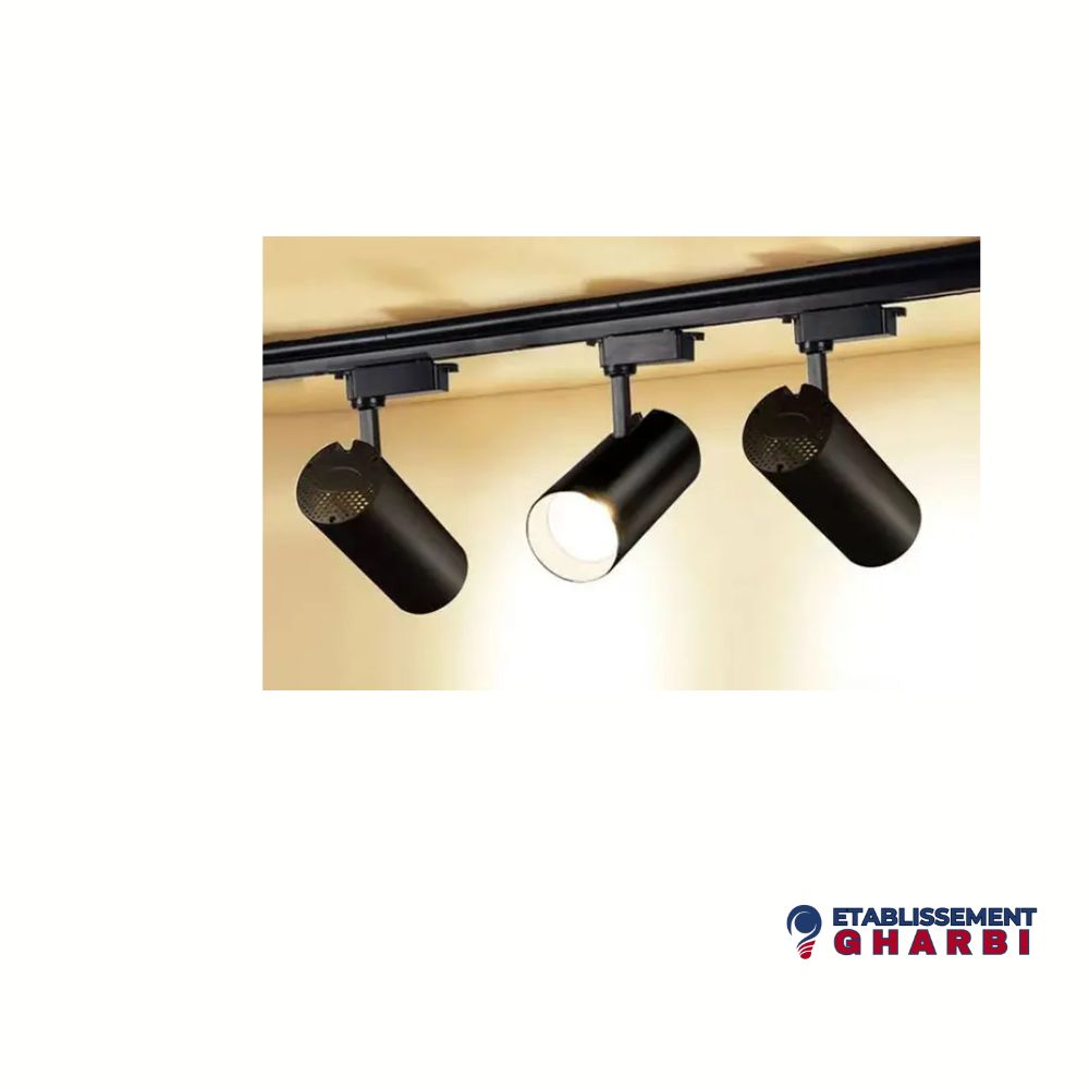 Projecteur LED sur rail Noir