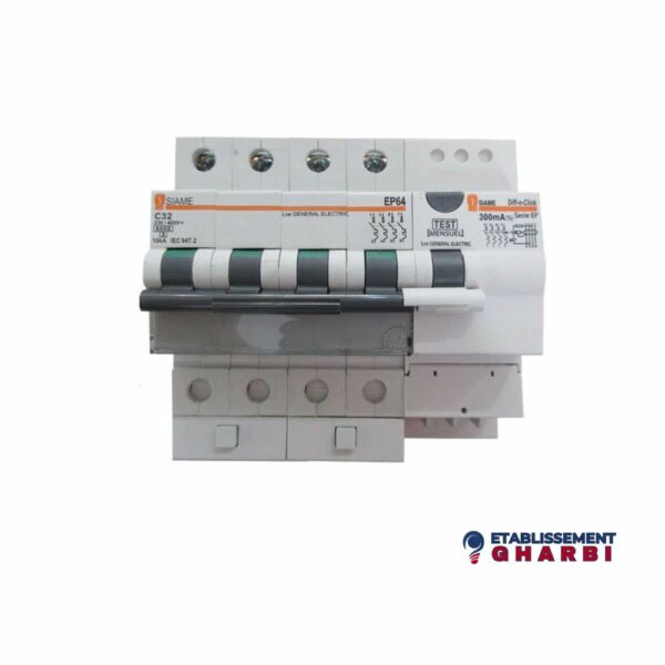 DISJONCTEUR DIFFERENTIEL 4POLES 32A 300MA SIAME