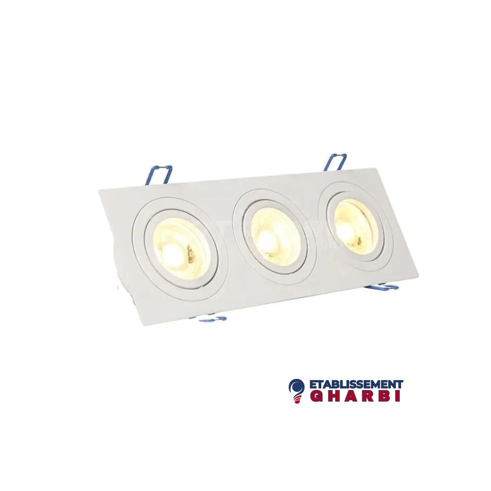 SOCLE SPOT ORIENTABLE TRIPLE BLANC