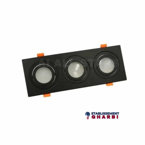 SOCLE SPOT ORIENTABLE TRIPLE NOIRE