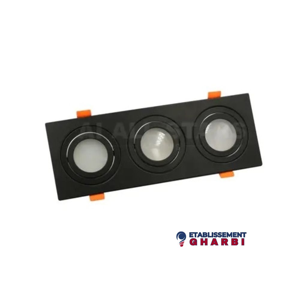 SOCLE SPOT ORIENTABLE TRIPLE NOIRE
