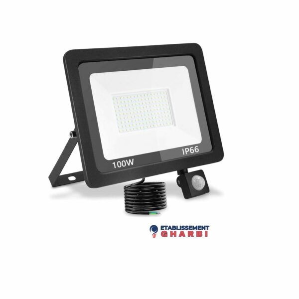 Projecteur Led 100w lumière blanche Avec détecteur de mouvement